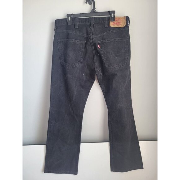 Levis 501 Jeans Mens 38x30 Black Denim Straight Leg Button Fly Charcoal Wash - Picture 3 of 6